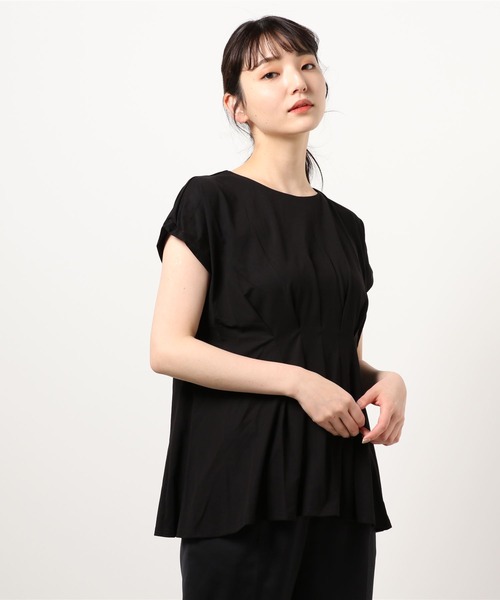 Bou Jeloud(ブージュルード)の「ウエストタック2WAYチュニック(Tシャツ/カットソー・レディース・ブラック/オフホワイト/カーキ/オレンジ・FREE)」の4枚目の写真
