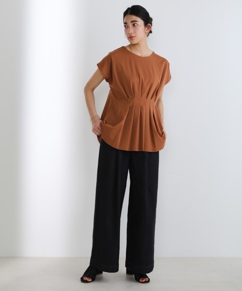 Bou Jeloud(ブージュルード)の「ウエストタック2WAYチュニック(Tシャツ/カットソー・レディース・ブラック/オフホワイト/カーキ/オレンジ・FREE)」の8枚目の写真