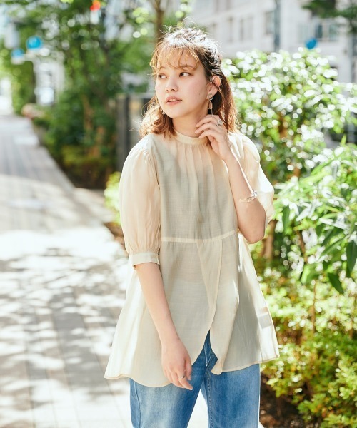 cepo（セポ）の「バックリボンビスチェ＋スリットブラウス　アンサンブル（シャツ/ブラウス・レディース・ベージュ/モカ/チャコールグレー・M）」の14枚目の写真