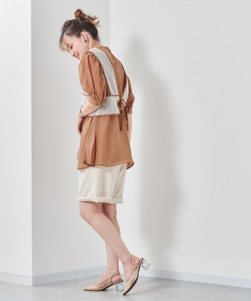 cepo（セポ）の「バックリボンビスチェ＋スリットブラウス　アンサンブル（シャツ/ブラウス・レディース・ベージュ/モカ/チャコールグレー・M）」の19枚目の写真