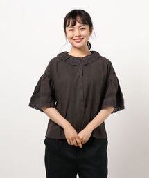 衿レースギャザーブラウス