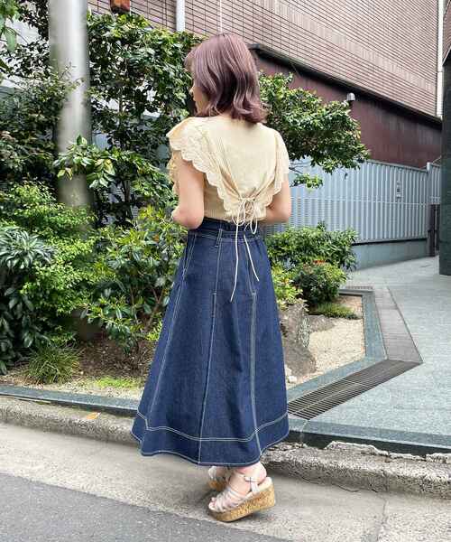 MAJESTIC LEGON（マジェスティックレゴン）の「レディカットワークトップス（Tシャツ/カットソー・レディース・ブラック/オフホワイト/イエロー・SMALL/MEDIUM）」の8枚目の写真