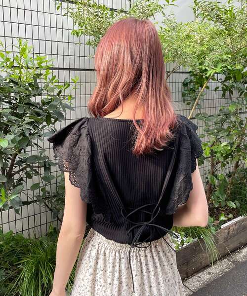 MAJESTIC LEGON（マジェスティックレゴン）の「レディカットワークトップス（Tシャツ/カットソー・レディース・ブラック/オフホワイト/イエロー・SMALL/MEDIUM）」の13枚目の写真