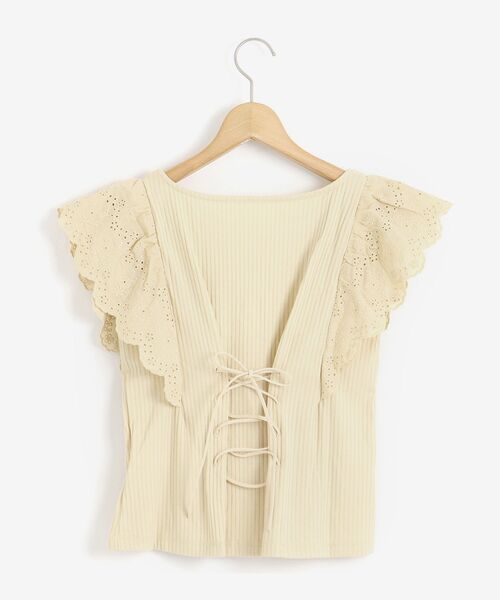 MAJESTIC LEGON（マジェスティックレゴン）の「レディカットワークトップス（Tシャツ/カットソー・レディース・ブラック/オフホワイト/イエロー・SMALL/MEDIUM）」の10枚目の写真