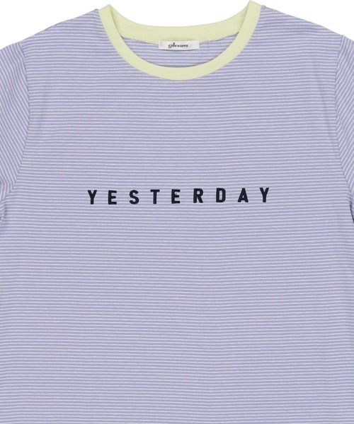 SPINNS（スピンズ）の「【ゆったりシルエット】ワンポイントロゴ マルチボーダーリンガーTシャツ（Tシャツ/カットソー・レディース・ベージュ/パープル/サックスブルー/ホワイト×ブラック・ONESIZE）」の14枚目の写真