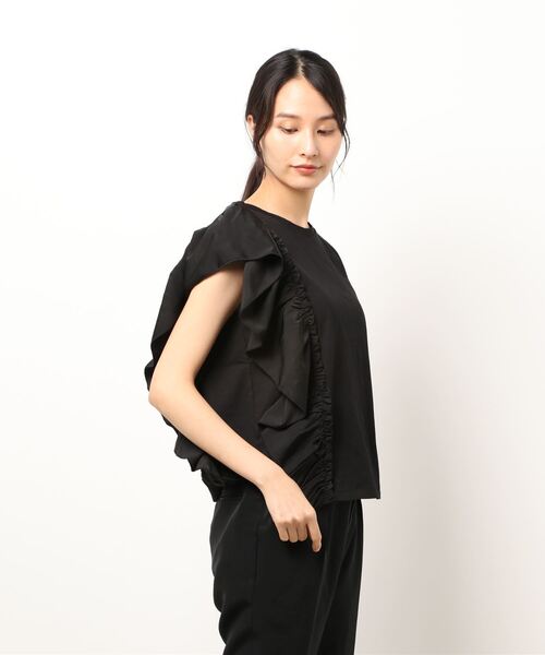 SHEL'TTER ORIGINAL（シェルターオリジナル）の「アシンメトリーラッフルトップス（タンクトップ・レディース・ダークオレンジ/グリーン/ブラック・FREE）」の4枚目の写真