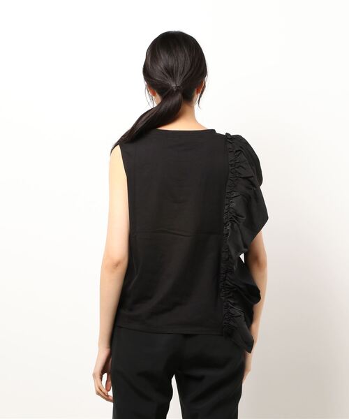 SHEL'TTER ORIGINAL（シェルターオリジナル）の「アシンメトリーラッフルトップス（タンクトップ・レディース・ダークオレンジ/グリーン/ブラック・FREE）」の5枚目の写真