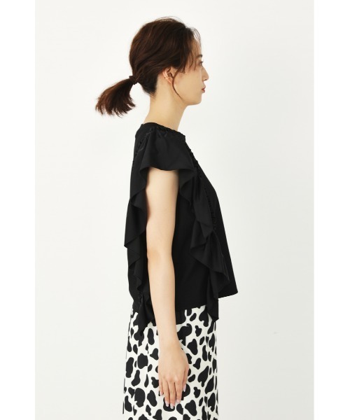 SHEL'TTER ORIGINAL（シェルターオリジナル）の「アシンメトリーラッフルトップス（タンクトップ・レディース・ダークオレンジ/グリーン/ブラック・FREE）」の6枚目の写真