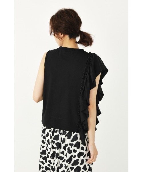 SHEL'TTER ORIGINAL（シェルターオリジナル）の「アシンメトリーラッフルトップス（タンクトップ・レディース・ダークオレンジ/グリーン/ブラック・FREE）」の8枚目の写真