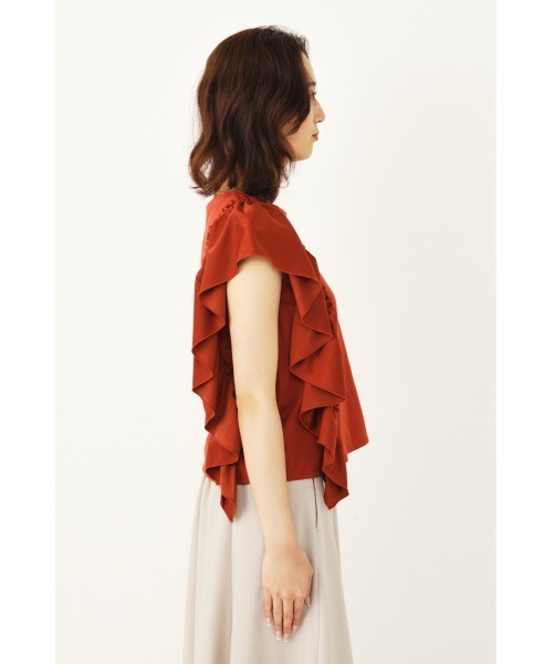 SHEL'TTER ORIGINAL（シェルターオリジナル）の「アシンメトリーラッフルトップス（タンクトップ・レディース・ダークオレンジ/グリーン/ブラック・FREE）」の14枚目の写真