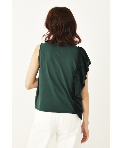 SHEL'TTER ORIGINAL（シェルターオリジナル）の「アシンメトリーラッフルトップス（タンクトップ・レディース・ダークオレンジ/グリーン/ブラック・FREE）」の12枚目の写真