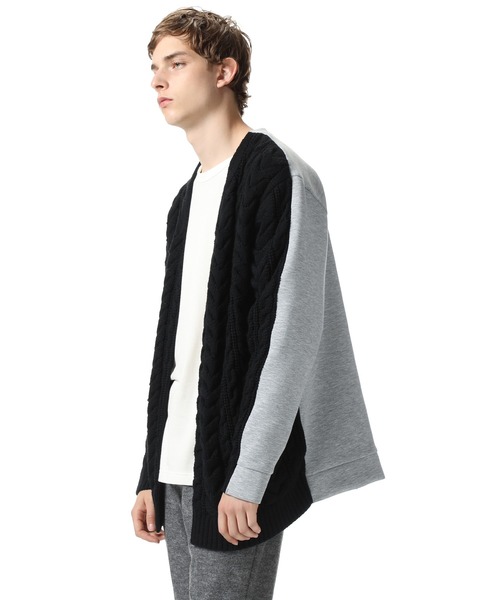 SOPHNET.(ソフネット)の「FABRIC MIX CARDIGAN(カーディガン/ボレロ・メンズ・ブラック/オフホワイト・SMALL/MEDIUM/LARGE/X-LARGE)」の5枚目の写真