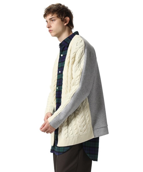SOPHNET.(ソフネット)の「FABRIC MIX CARDIGAN(カーディガン/ボレロ・メンズ・ブラック/オフホワイト・SMALL/MEDIUM/LARGE/X-LARGE)」の12枚目の写真