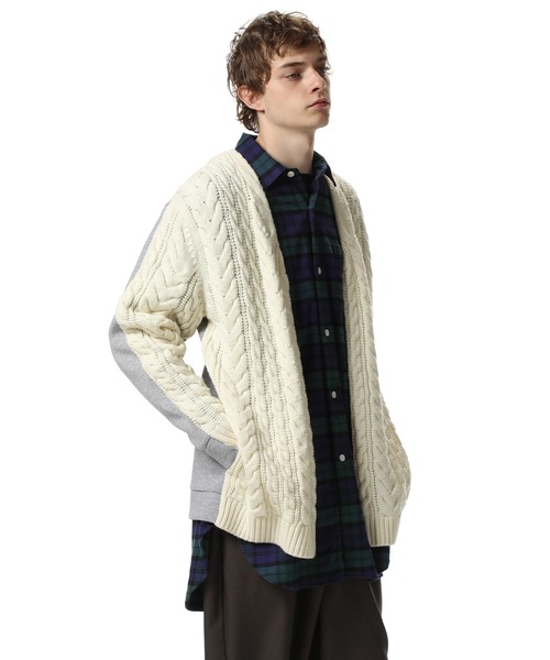SOPHNET.(ソフネット)の「FABRIC MIX CARDIGAN(カーディガン/ボレロ・メンズ・ブラック/オフホワイト・SMALL/MEDIUM/LARGE/X-LARGE)」の14枚目の写真