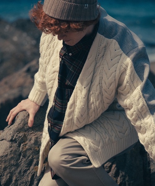 SOPHNET.(ソフネット)の「FABRIC MIX CARDIGAN(カーディガン/ボレロ・メンズ・ブラック/オフホワイト・SMALL/MEDIUM/LARGE/X-LARGE)」の3枚目の写真