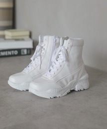 VIVIAN | 【2021年秋新作】厚底レースアップハイカットダッドスニーカー(スニーカー)