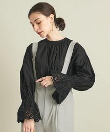 BEAUTY&YOUTH UNITED ARROWS | BY タイプライターボリューム袖エンブロイダリーブラウス -2WAY- ∴(シャツ/ブラウス)