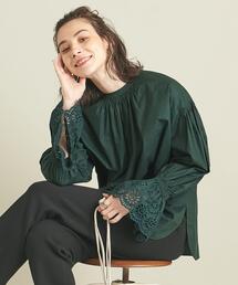 BEAUTY&YOUTH UNITED ARROWS | BY タイプライターボリューム袖エンブロイダリーブラウス -2WAY- ∴(シャツ/ブラウス)