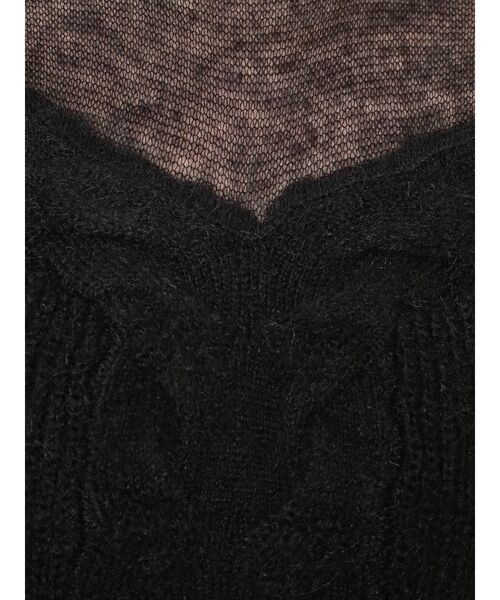 LAGUNAMOON（ラグナムーン）の「シアーケーブルニットプルオーバー（ニット/セーター・レディース・ブラック/アイボリー/モカ・FREE）」の6枚目の写真