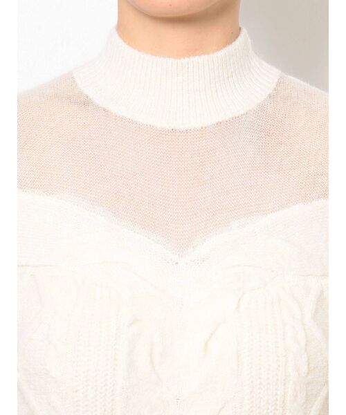 LAGUNAMOON（ラグナムーン）の「シアーケーブルニットプルオーバー（ニット/セーター・レディース・ブラック/アイボリー/モカ・FREE）」の7枚目の写真