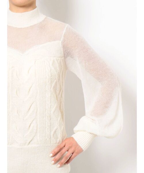 LAGUNAMOON（ラグナムーン）の「シアーケーブルニットプルオーバー（ニット/セーター・レディース・ブラック/アイボリー/モカ・FREE）」の14枚目の写真