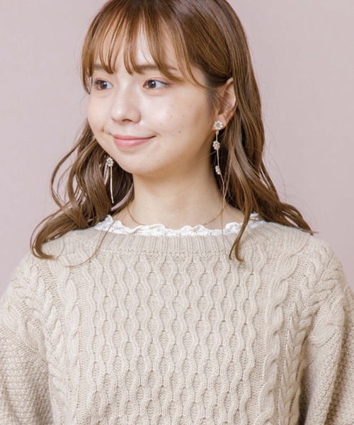 flower（フラワー）の「ゴールドパーリーフルールイヤリング（イヤリング・レディース・ゴールド・FREE）」の6枚目の写真