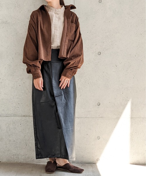 Per sist ence(パーシエンス)の「Per sist ence/パーシエンス フェイクレザー ラップスカート(スカート・レディース・ベージュ/アイボリー/ブラック・FREE)」の16枚目の写真