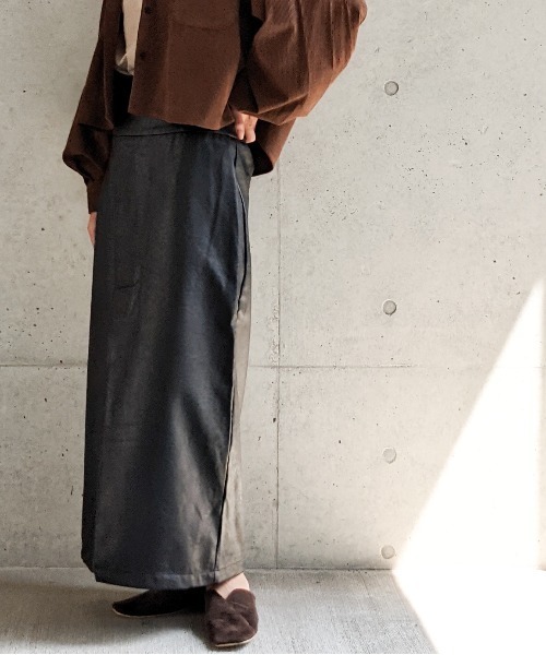 Per sist ence(パーシエンス)の「Per sist ence/パーシエンス フェイクレザー ラップスカート(スカート・レディース・ベージュ/アイボリー/ブラック・FREE)」の21枚目の写真