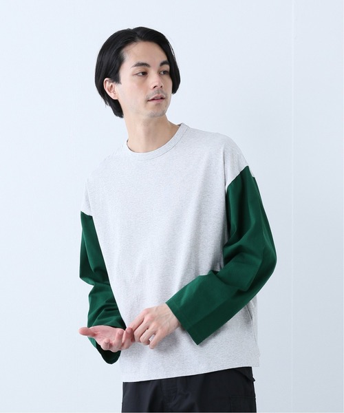 JOURNAL STANDARD J.S HOMESTEAD（ジャーナルスタンダードホームステッド）の「COLOR SLEEVES ロングスリーブ Tシャツ（Tシャツ/カットソー・メンズ・グレー/ブラック/ベージュ/グリーン・MEDIUM/LARGE）」の4枚目の写真