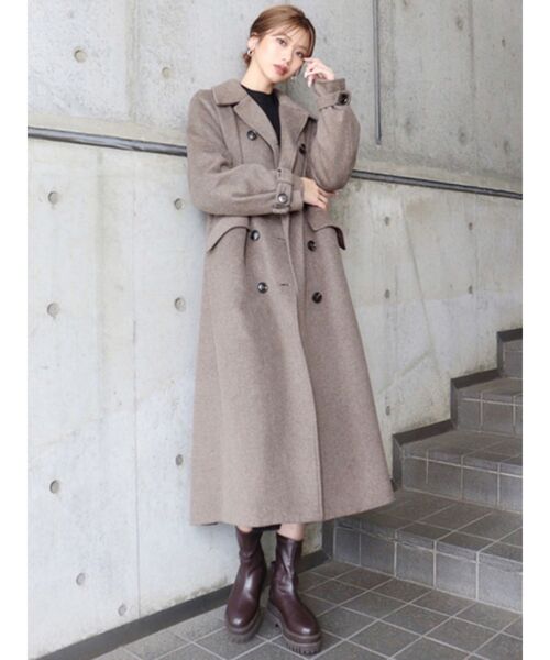 ♡モユル もゆる 萠♡2枚重ねロングコート 裏地がお洒落～ 39285432_1.jpg