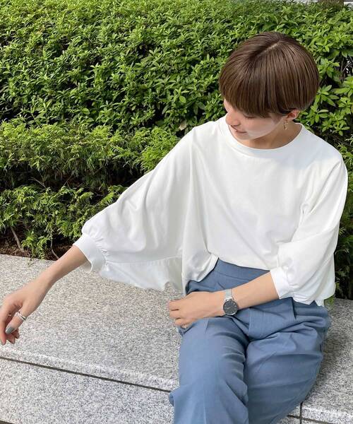 THE SHOP TK （ザ ショップ ティーケー ）の「◆【キーコーヒー/KEY COFFEE】ドルマンプルオーバー（Tシャツ/カットソー・レディース・ブラック/ブルー/ベージュ/オフホワイト・12）」の7枚目の写真