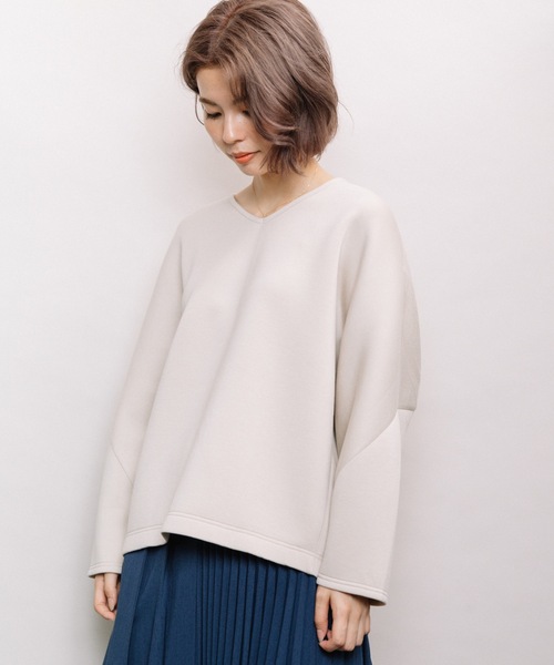 refinedworks（リファインドワークス）の「ダンボール袖立体プルオーバー（Tシャツ/カットソー・レディース・チャコールグレー/グレー系その他/キャメル・FREE）」の5枚目の写真