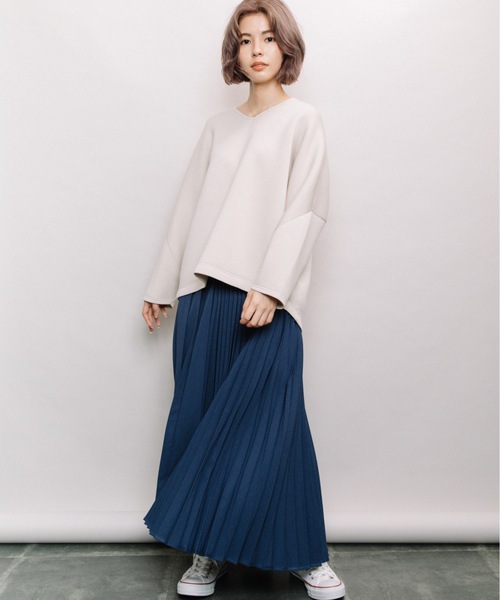 refinedworks（リファインドワークス）の「ダンボール袖立体プルオーバー（Tシャツ/カットソー・レディース・チャコールグレー/グレー系その他/キャメル・FREE）」の7枚目の写真