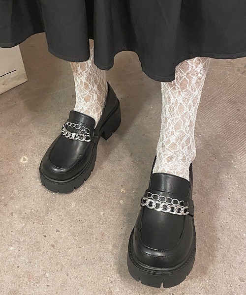 SFW（エスエフダブリュー）の「スクエアトゥ厚底ビットローファー（ローファー・レディース・ブラック系1/ブラック系2・38/39/35/37/36）」の3枚目の写真