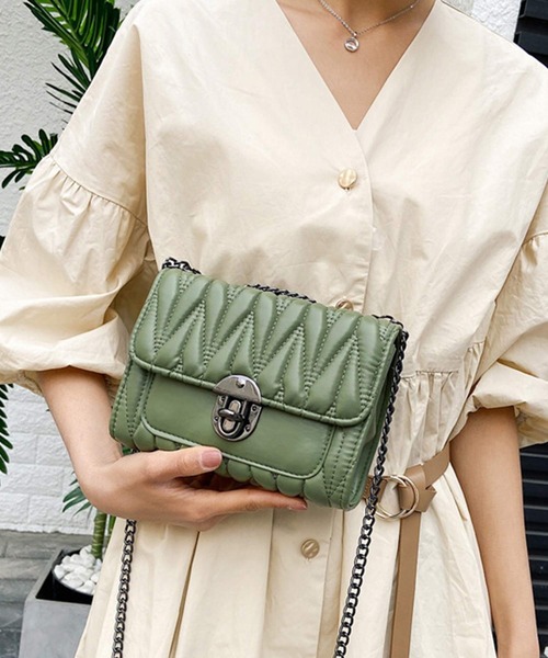 shopnikoniko(ショップニコニコ)の「チェーン ミニ ショルダーバッグ(ショルダーバッグ・レディース・ホワイト/ブラック/グリーン・フリー)」の20枚目の写真