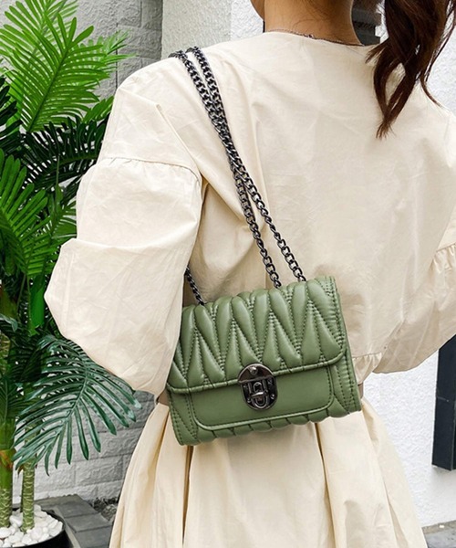 shopnikoniko(ショップニコニコ)の「チェーン ミニ ショルダーバッグ(ショルダーバッグ・レディース・ホワイト/ブラック/グリーン・フリー)」の7枚目の写真