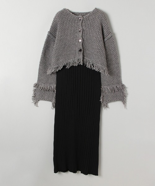 JEANASIS(ジーナシス)の「フリンジニットキャミ2P/236609(ワンピース・レディース・ブラック×グレー/ホワイト系その他/ピンク系その他/ブラック系その他/ブルー系その他・FREE)」の3枚目の写真