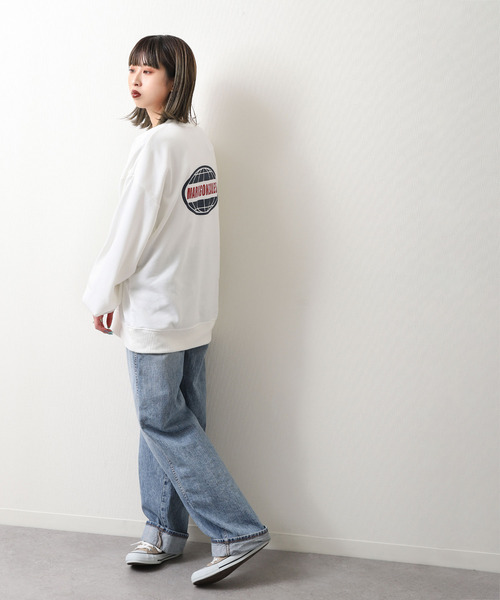 Mark Gonzales（マーク・ゴンザレス）の「【別注】【Mark Gonzales】カレッジロゴスウェット（スウェット・レディース・ブルーグレー/ホワイト/ネイビー/杢グレー/ブラック・LARGE/X-LARGE/MEDIUM）」の15枚目の写真