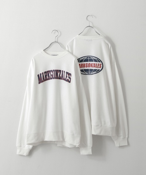 Mark Gonzales（マーク・ゴンザレス）の「【別注】【Mark Gonzales】カレッジロゴスウェット（スウェット・レディース・ブルーグレー/ホワイト/ネイビー/杢グレー/ブラック・LARGE/X-LARGE/MEDIUM）」の6枚目の写真