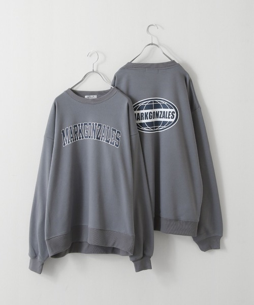 Mark Gonzales（マーク・ゴンザレス）の「【別注】【Mark Gonzales】カレッジロゴスウェット（スウェット・レディース・ブルーグレー/ホワイト/ネイビー/杢グレー/ブラック・LARGE/X-LARGE/MEDIUM）」の8枚目の写真