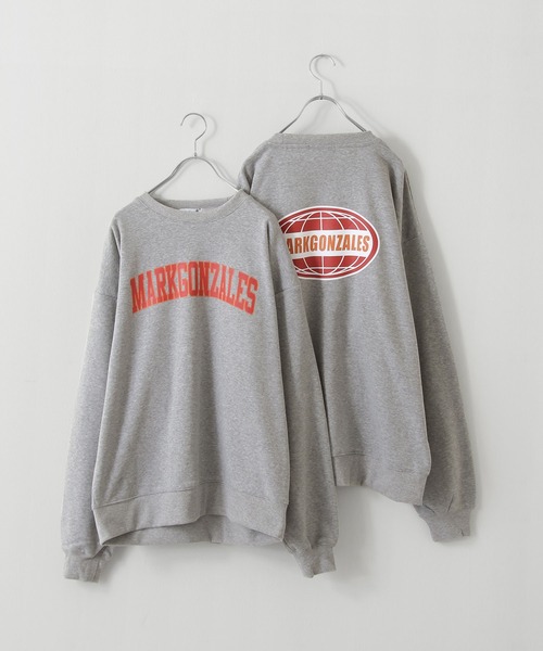 Mark Gonzales（マーク・ゴンザレス）の「【別注】【Mark Gonzales】カレッジロゴスウェット（スウェット・レディース・ブルーグレー/ホワイト/ネイビー/杢グレー/ブラック・LARGE/X-LARGE/MEDIUM）」の9枚目の写真