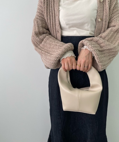 LE MORE（リモア）の「ワンハンドルミニバッグ（ハンドバッグ・レディース・アイボリー/ブラック・FREE）」の2枚目の写真