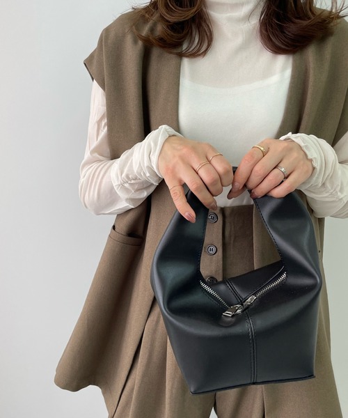 LE MORE（リモア）の「ワンハンドルミニバッグ（ハンドバッグ・レディース・アイボリー/ブラック・FREE）」の12枚目の写真