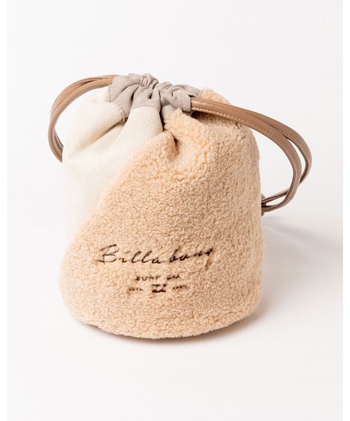 BILLABONG(ビラボン)の「BILLABONG レディース ECO MOUTON MINI DRAW バッグ 【2021年秋冬モデル】/ビラボンモコモコボア巾着(きんちゃく)バッグ(ハンドバッグ・レディース・ベージュ/ブラウン・FREE)」の2枚目の写真