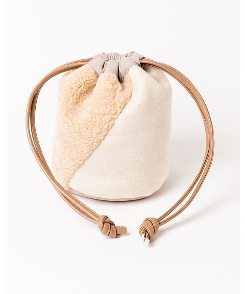 BILLABONG(ビラボン)の「BILLABONG レディース ECO MOUTON MINI DRAW バッグ 【2021年秋冬モデル】/ビラボンモコモコボア巾着(きんちゃく)バッグ(ハンドバッグ・レディース・ベージュ/ブラウン・FREE)」の15枚目の写真