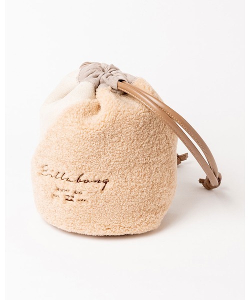 BILLABONG(ビラボン)の「BILLABONG レディース ECO MOUTON MINI DRAW バッグ 【2021年秋冬モデル】/ビラボンモコモコボア巾着(きんちゃく)バッグ(ハンドバッグ・レディース・ベージュ/ブラウン・FREE)」の13枚目の写真