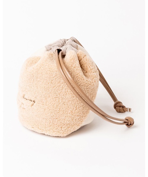 BILLABONG(ビラボン)の「BILLABONG レディース ECO MOUTON MINI DRAW バッグ 【2021年秋冬モデル】/ビラボンモコモコボア巾着(きんちゃく)バッグ(ハンドバッグ・レディース・ベージュ/ブラウン・FREE)」の16枚目の写真