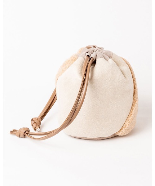 BILLABONG(ビラボン)の「BILLABONG レディース ECO MOUTON MINI DRAW バッグ 【2021年秋冬モデル】/ビラボンモコモコボア巾着(きんちゃく)バッグ(ハンドバッグ・レディース・ベージュ/ブラウン・FREE)」の17枚目の写真