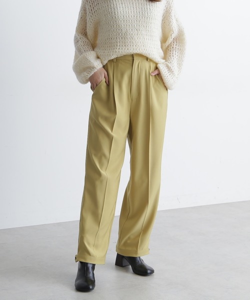 FREE'S MART(フリーズマート)の「【Sシリーズ対応】ヘムボタンストレートパンツ(その他パンツ・レディース・イエロー/グリーン/ブラック/ブラウン・SMALL/MEDIUM)」の4枚目の写真