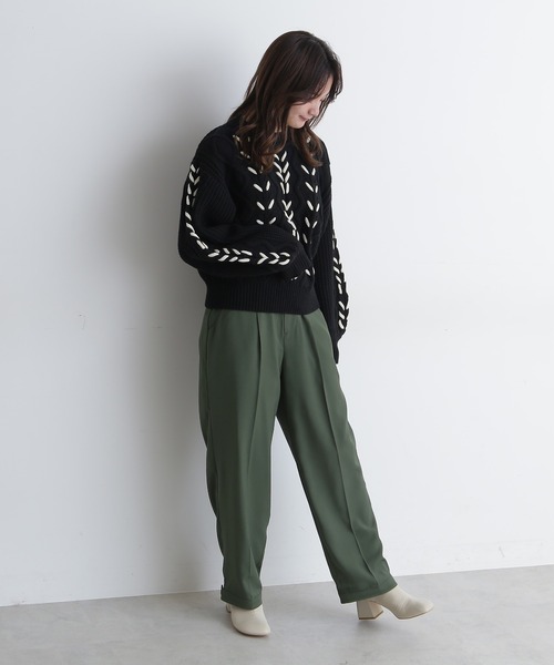 FREE'S MART(フリーズマート)の「【Sシリーズ対応】ヘムボタンストレートパンツ(その他パンツ・レディース・イエロー/グリーン/ブラック/ブラウン・SMALL/MEDIUM)」の5枚目の写真